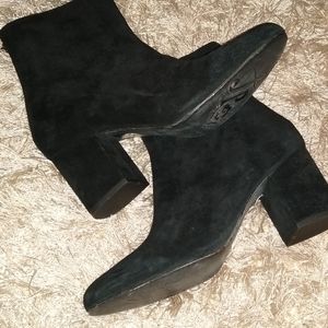 Free People Suede Leather Black Bootie Boots